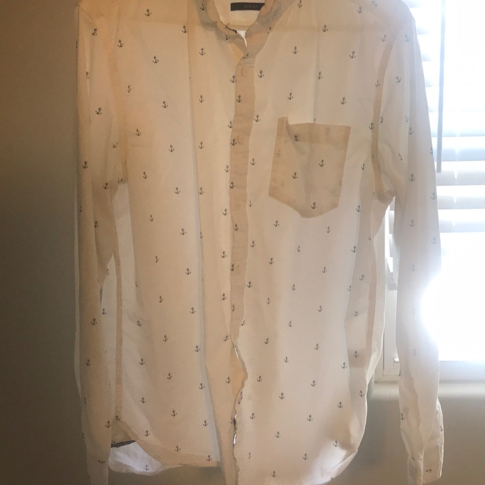 Denim & Flower slim fit dress-shirt w/ anchors